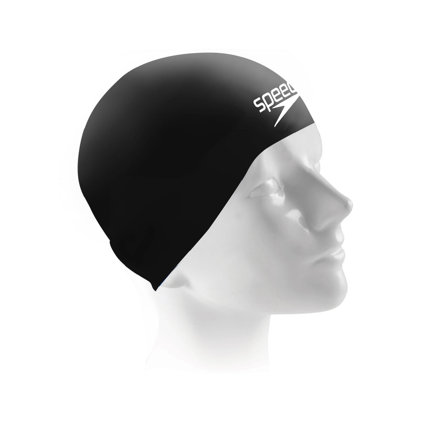 Touca de natação competitiva em silicone Fastshark - PRETO FOSCO