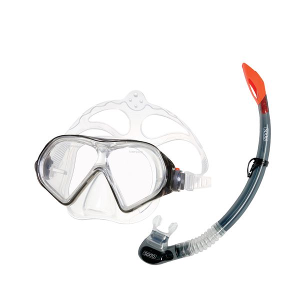 Kit de máscara e snorkel de mergulho Belize adulto - FUME TRANSLUCIDO ÚNICO