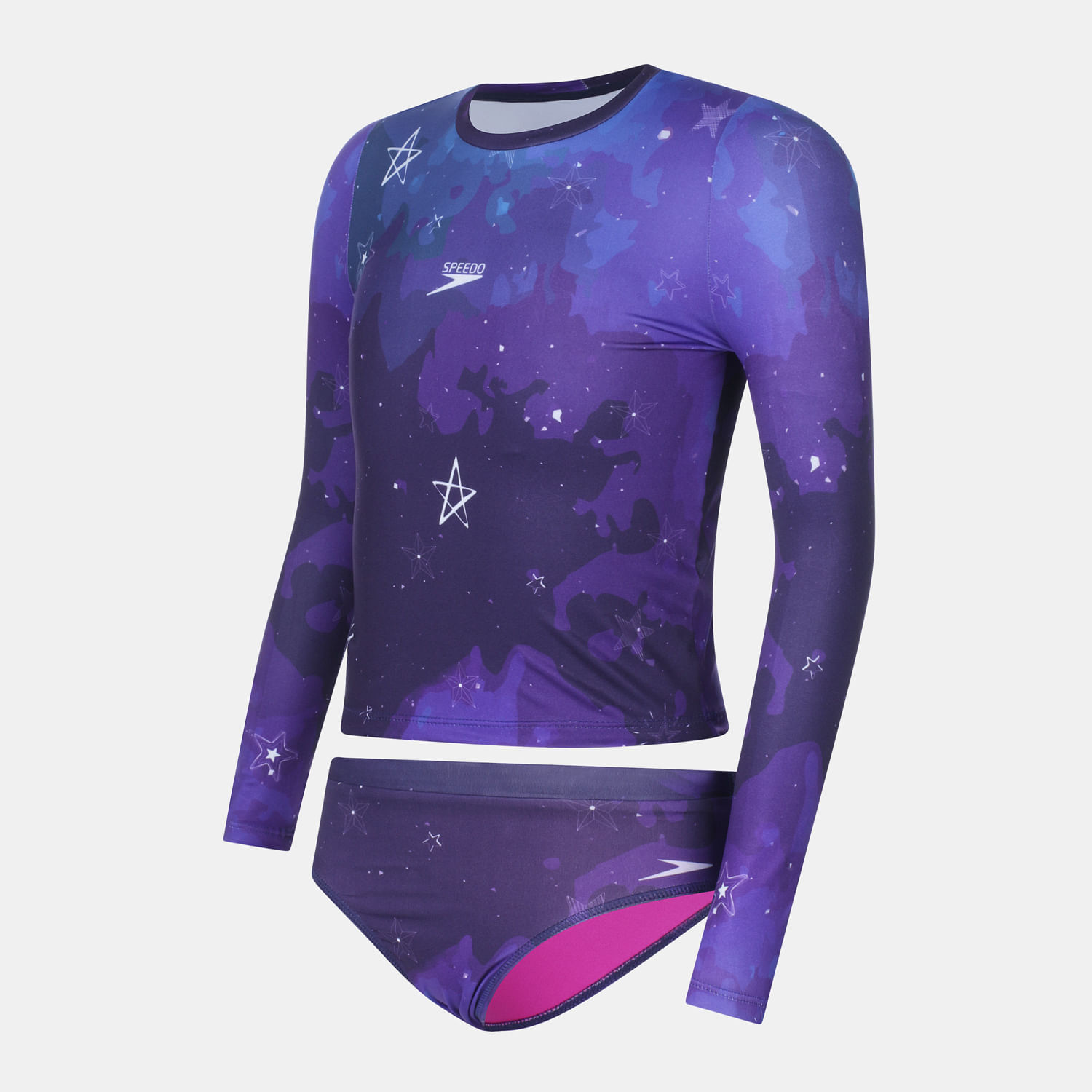 Conjunto De Praia Manga Longa Galaxy Star Kids Speedo - AZUL NOTURNO