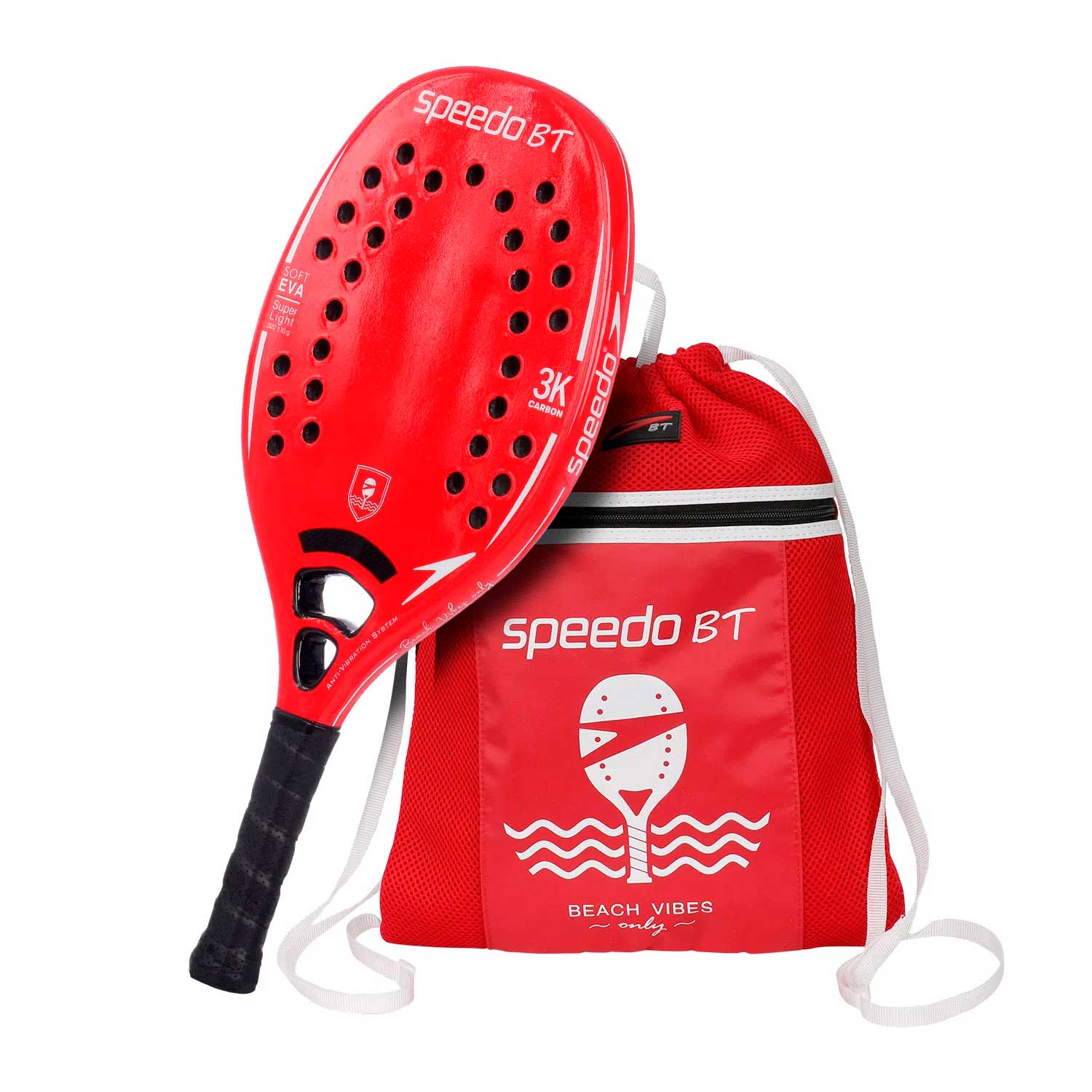 Raquete Red Beach Tennis 3K + Beach Bag - RED