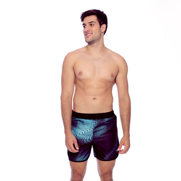 Shorts Run Optical - PRETO ACQUA BLUE M