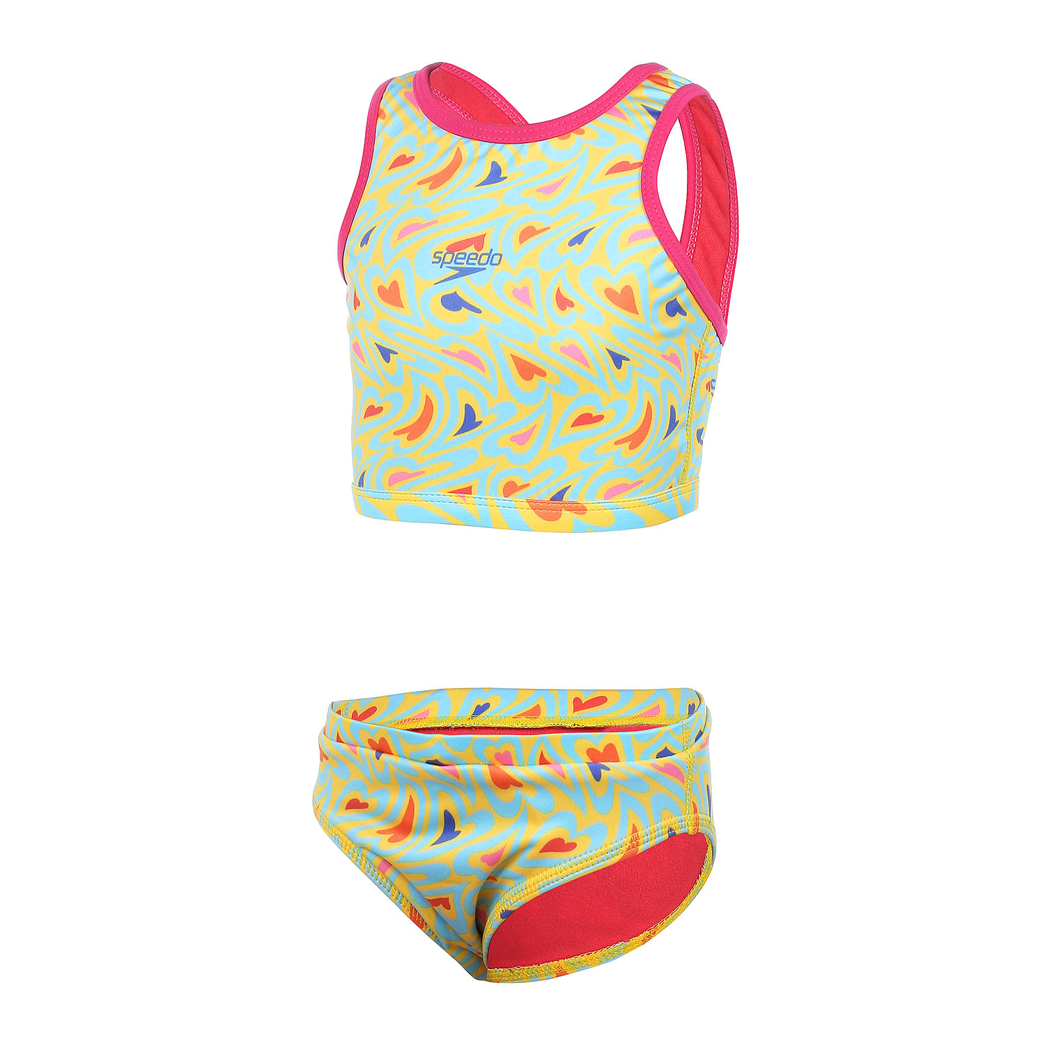 Biquini Cropped Infantil Little Hearts - AMARELO