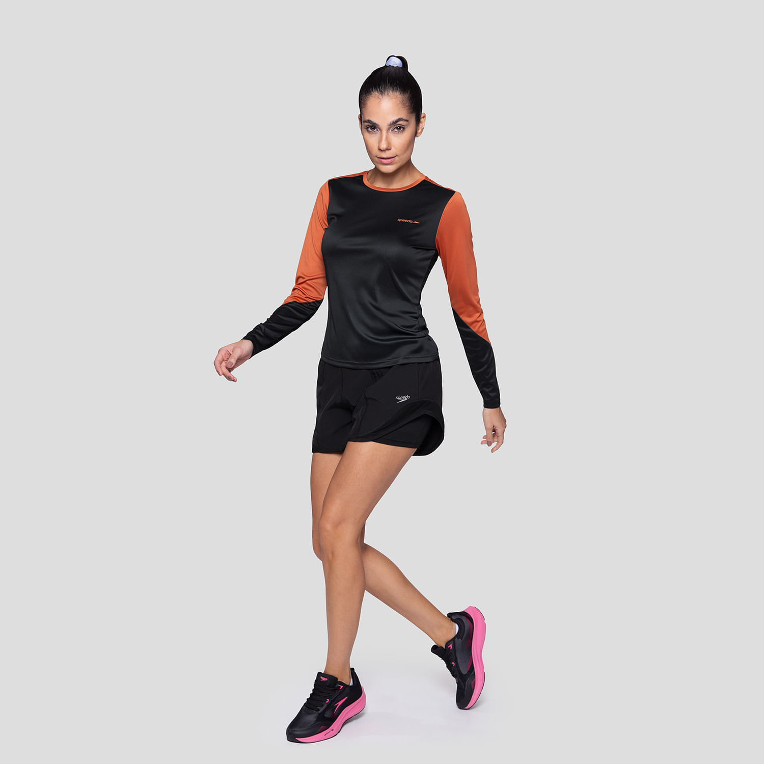 Camiseta Feminina Manga Longa Momento - PRETO AMBAR