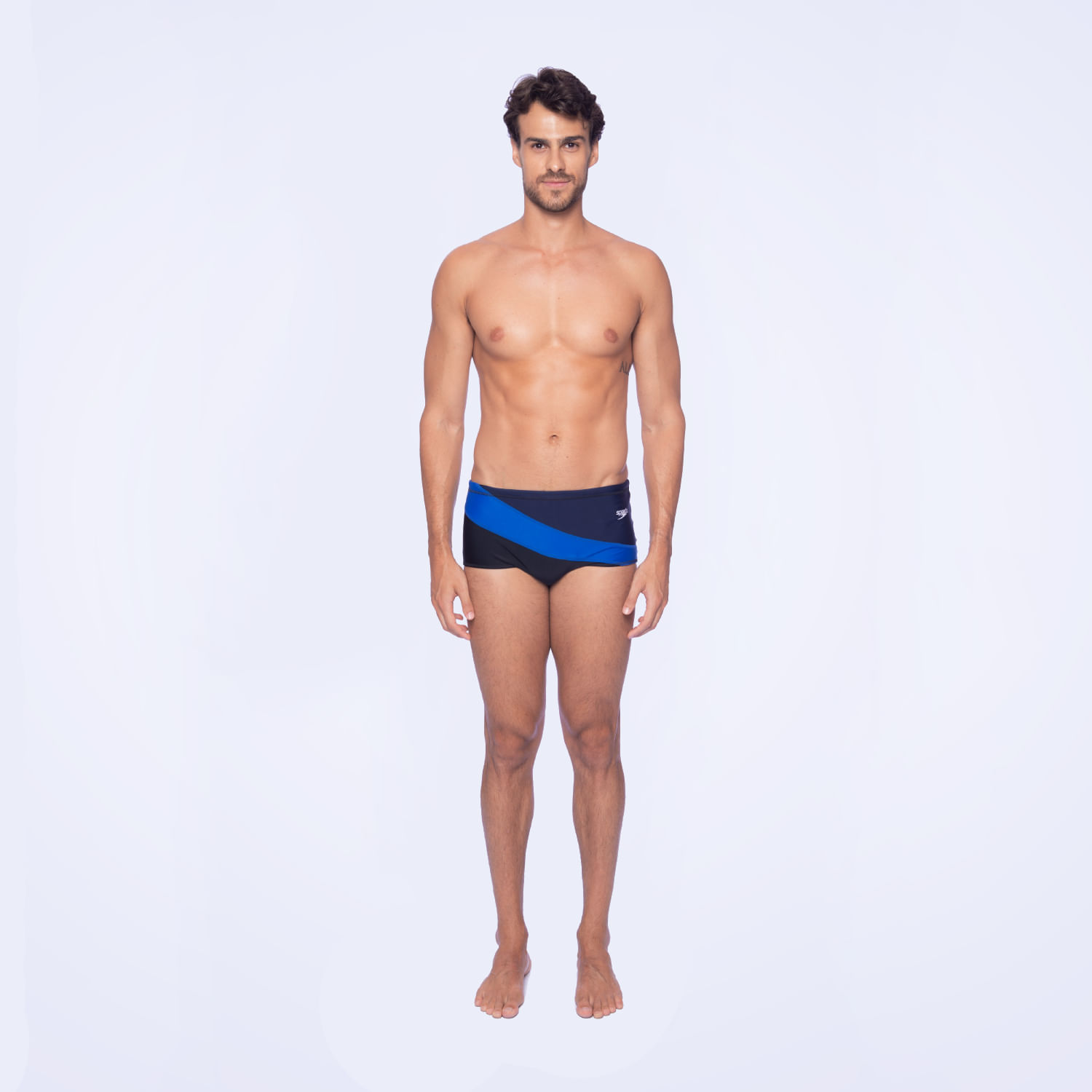 Sunga Tradicional Color Block - AZUL NOTURNO PRETO