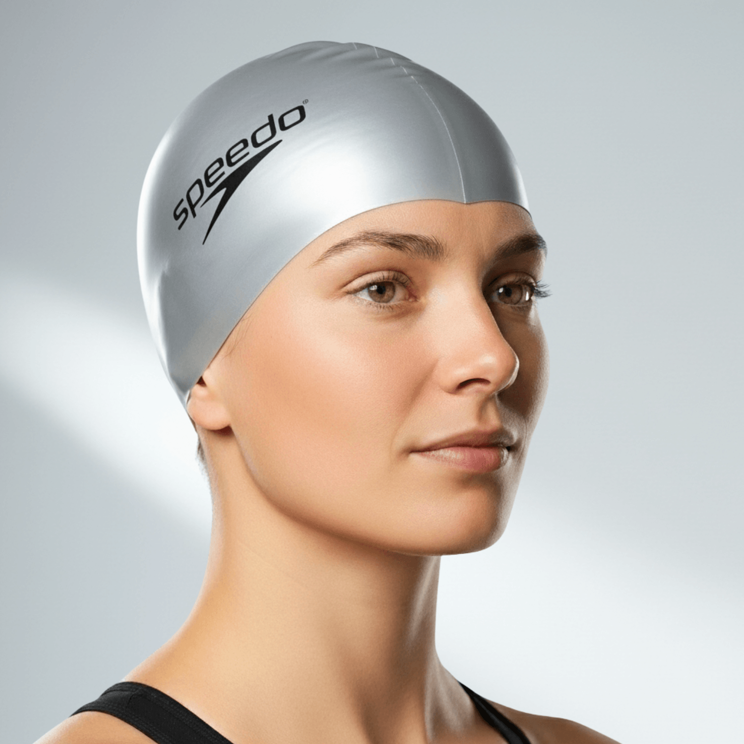 Touca de Natação Flat Cap em Silicone - CINZA PRATA