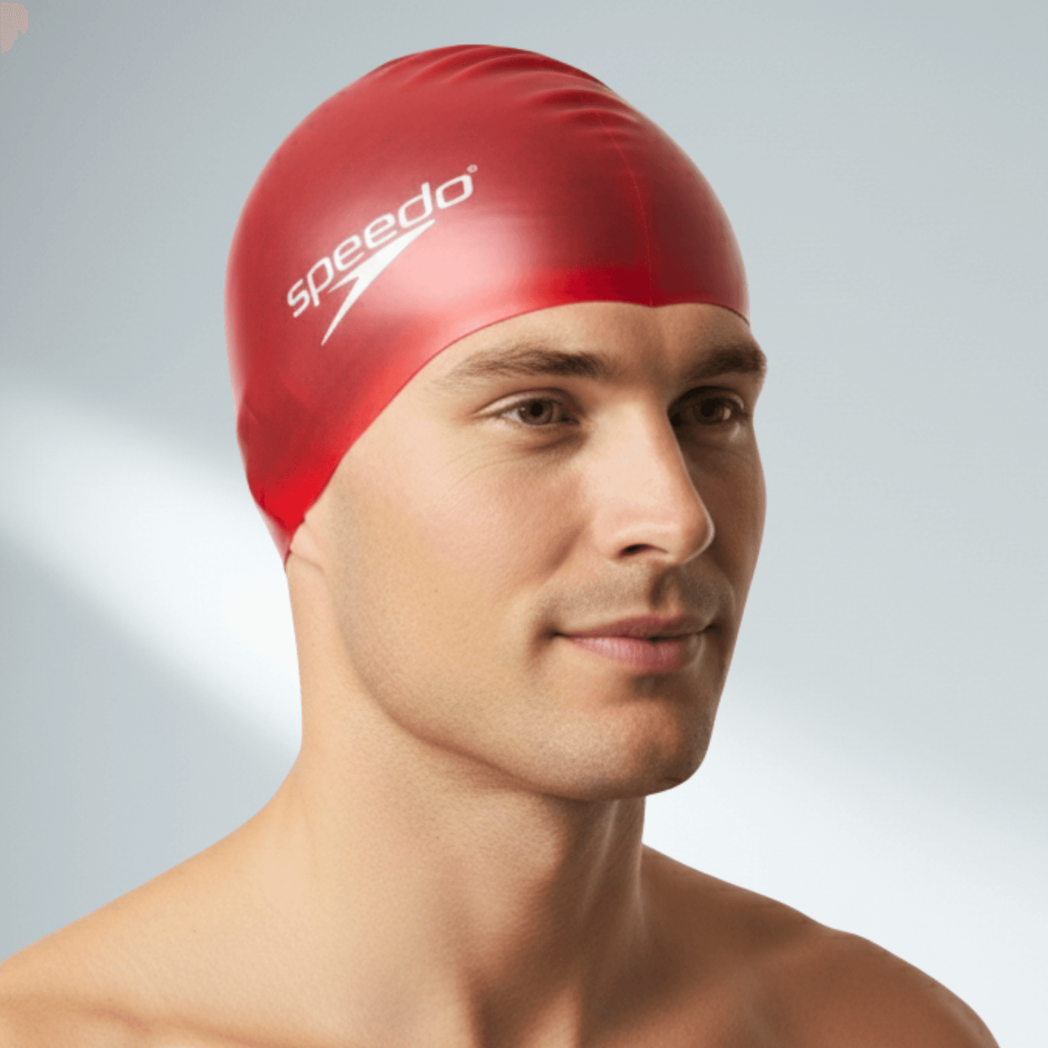 Touca de Natação Flat Cap em Silicone - VERMELHO