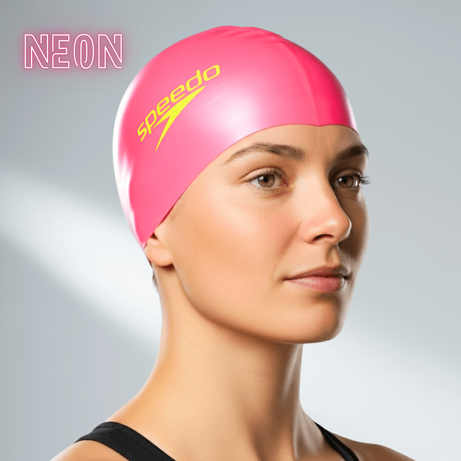 Touca de Natação Flat Cap em Silicone - ROSA NEON