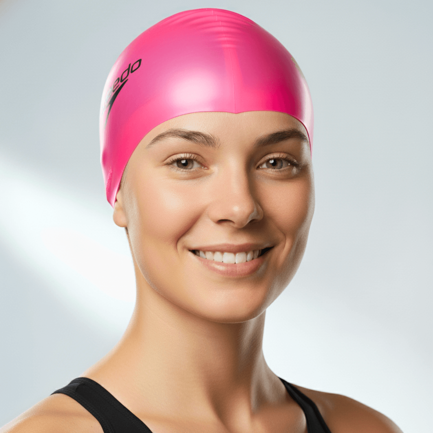 Touca de Natação Flat Cap em Silicone - ROSA CLARO