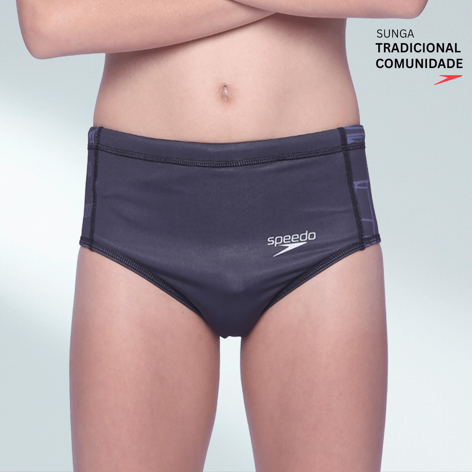 Sunga Tradicional Juvenil Comunidade - AZUL NOTURNO PRETO