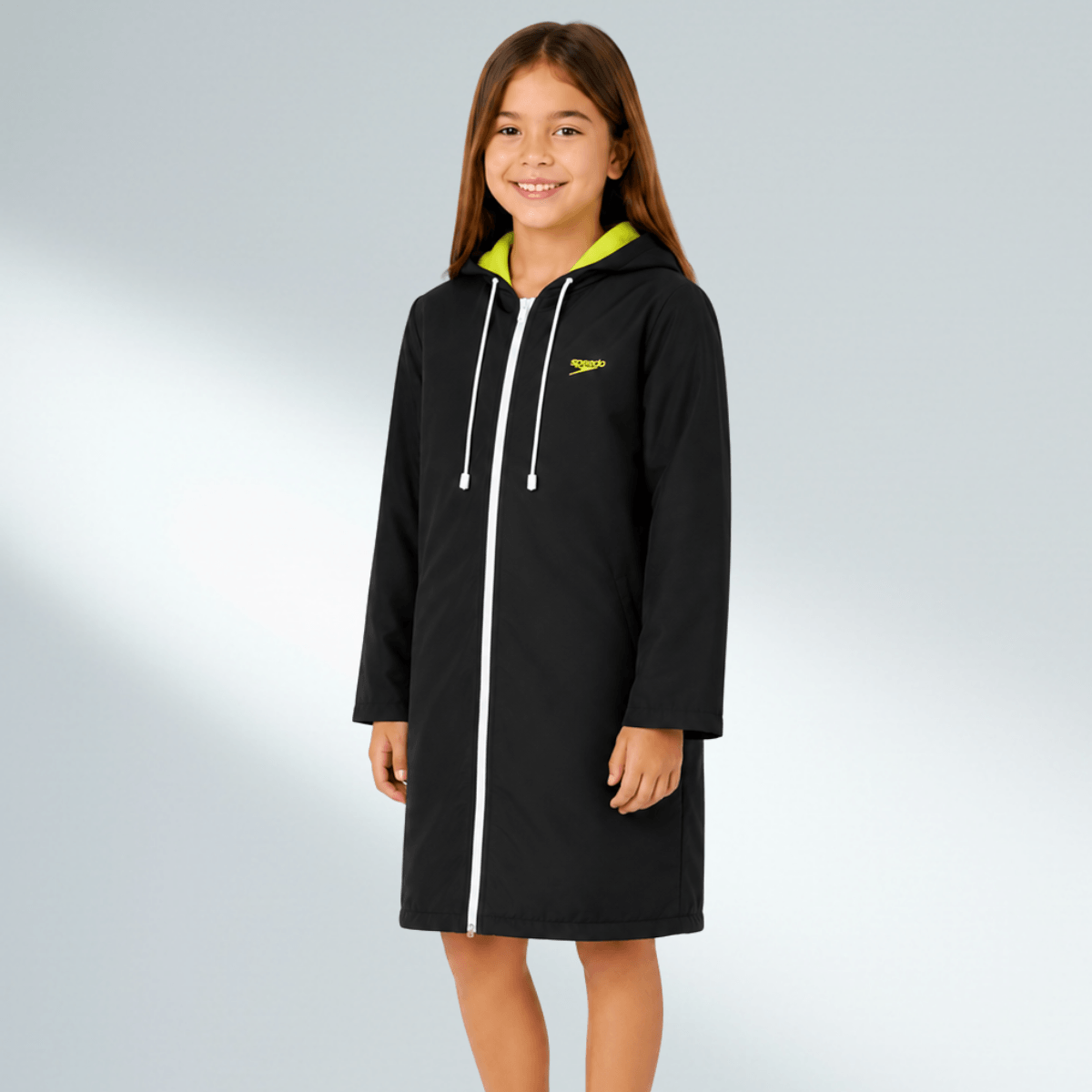 Roupão De Natação Infantil New Malta Speedo - PRETO AMARELO NEON