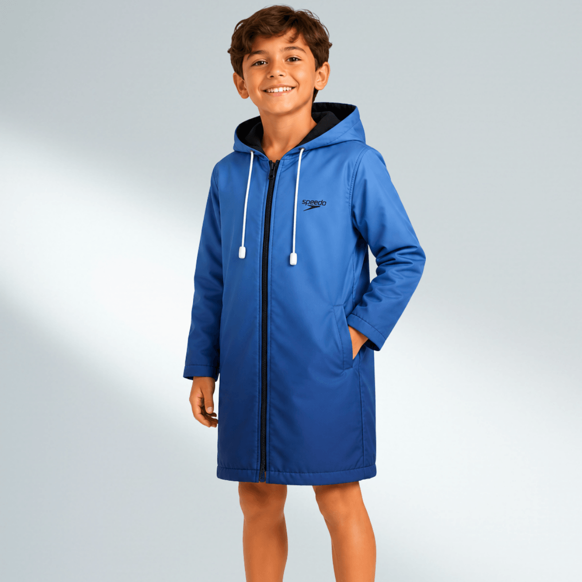 Roupão De Natação Infantil New Malta PRINT - AZUL MARINHO